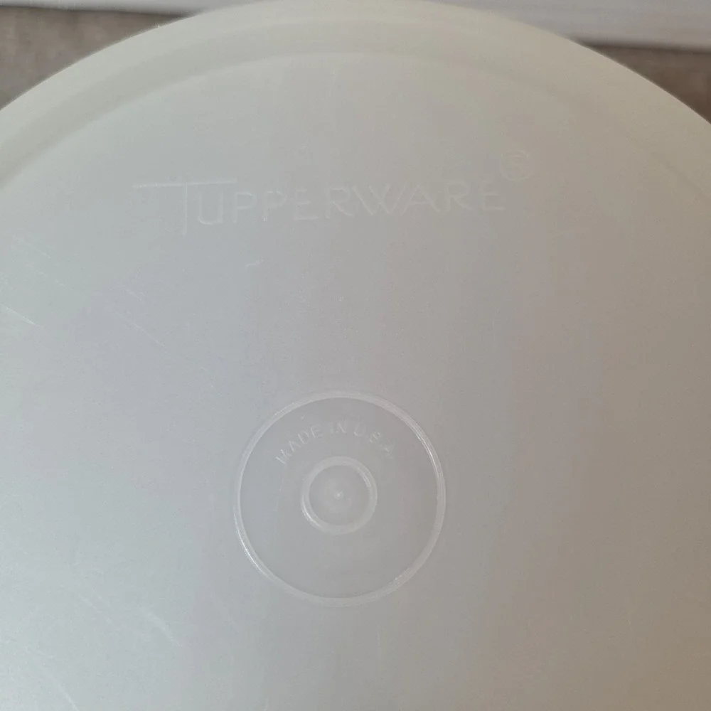Vintage Tupperware Servalier Canister 227-25 Translucent White with Lid 6 Inch